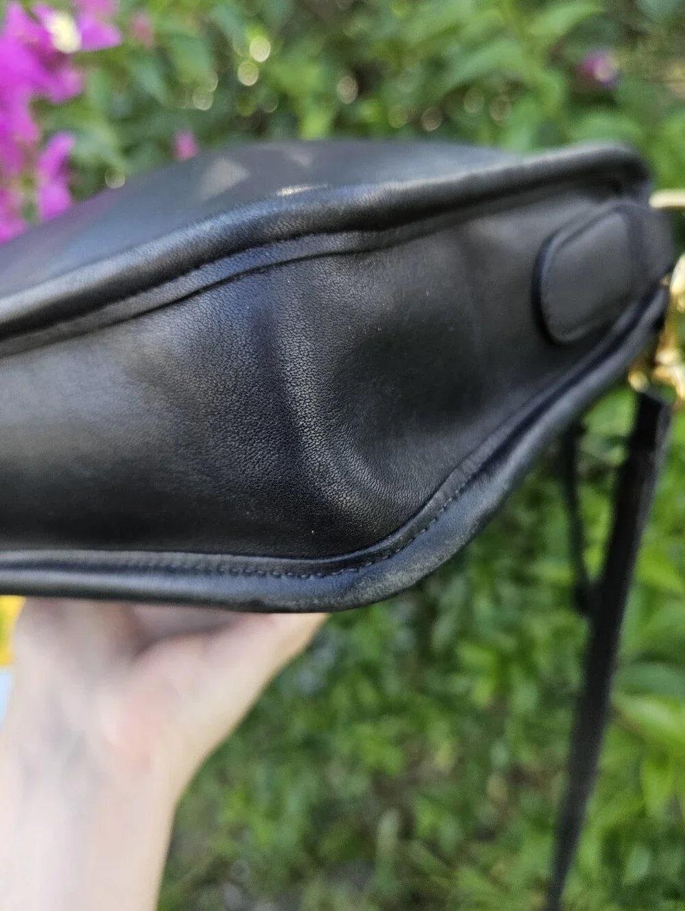 Vintage Coach 9455 Basic Bag Black Leather Crossbody Hangtag Costa Rica